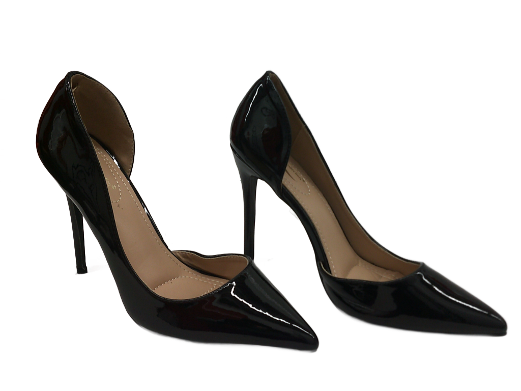 Elegant Collection Black Patent D'Orsay Pump |Size 9