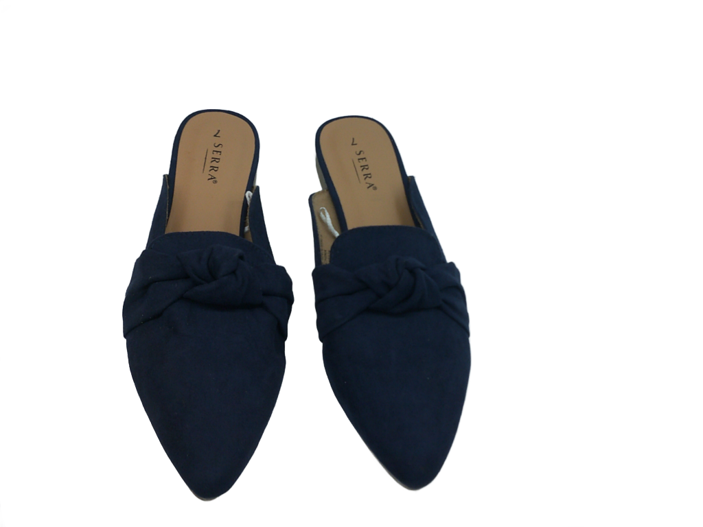 Serra Women's Navy Blue Knot Mules| Size 7