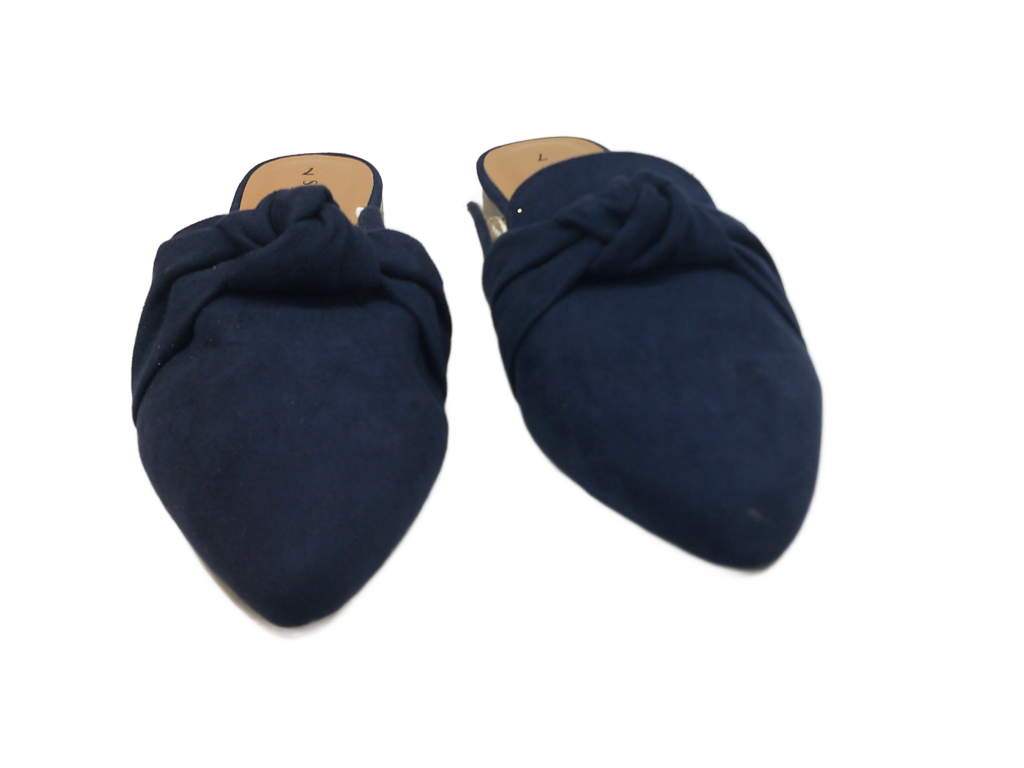 Serra Women's Navy Blue Knot Mules| Size 7