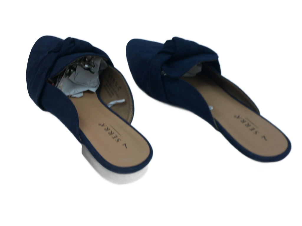Serra Women's Navy Blue Knot Mules| Size 7