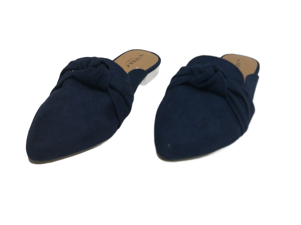 Serra Women's Navy Blue Knot Mules| Size 7