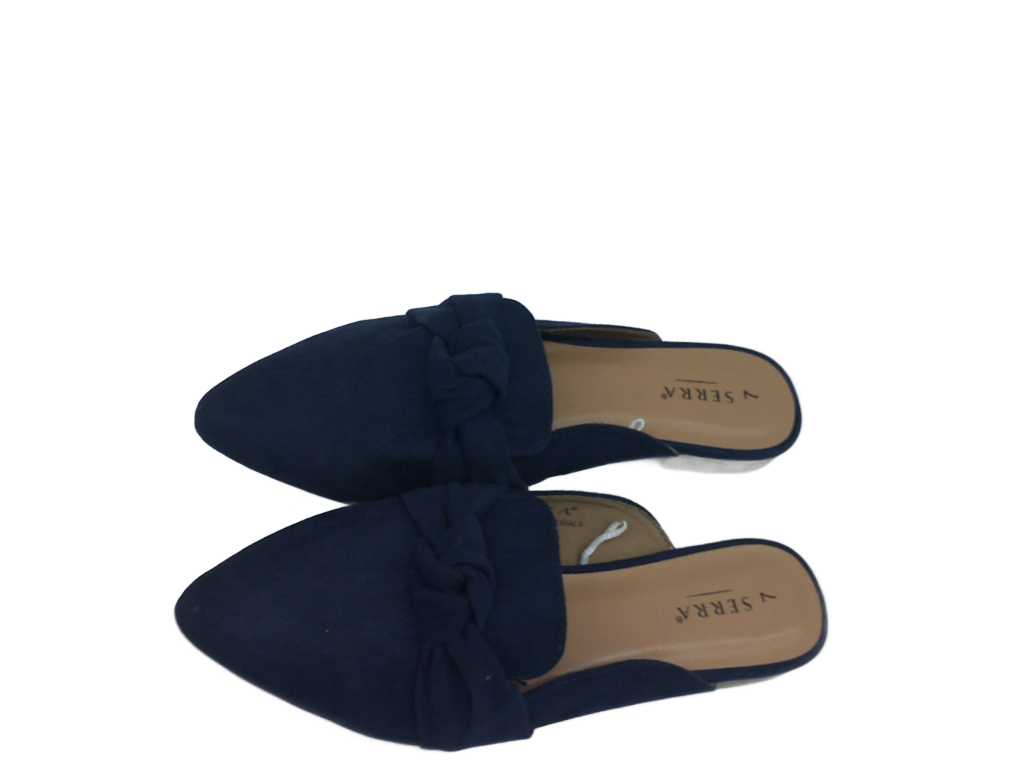 Serra Women's Navy Blue Knot Mules| Size 7