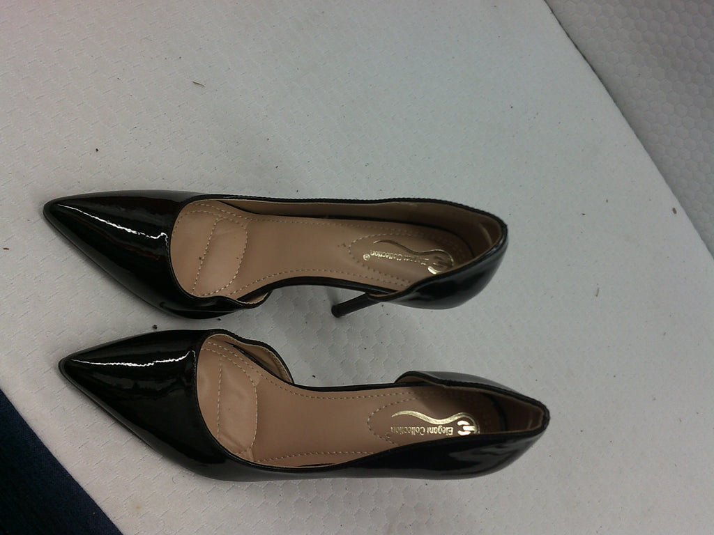 Elegant Collection Black Patent D'Orsay Pump |Size 9