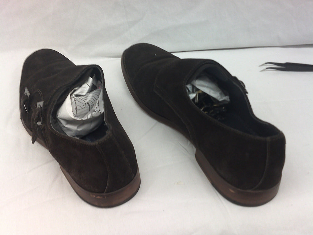 Joseph Abboud men's suede double monk strap dress shoes | Size 10.5