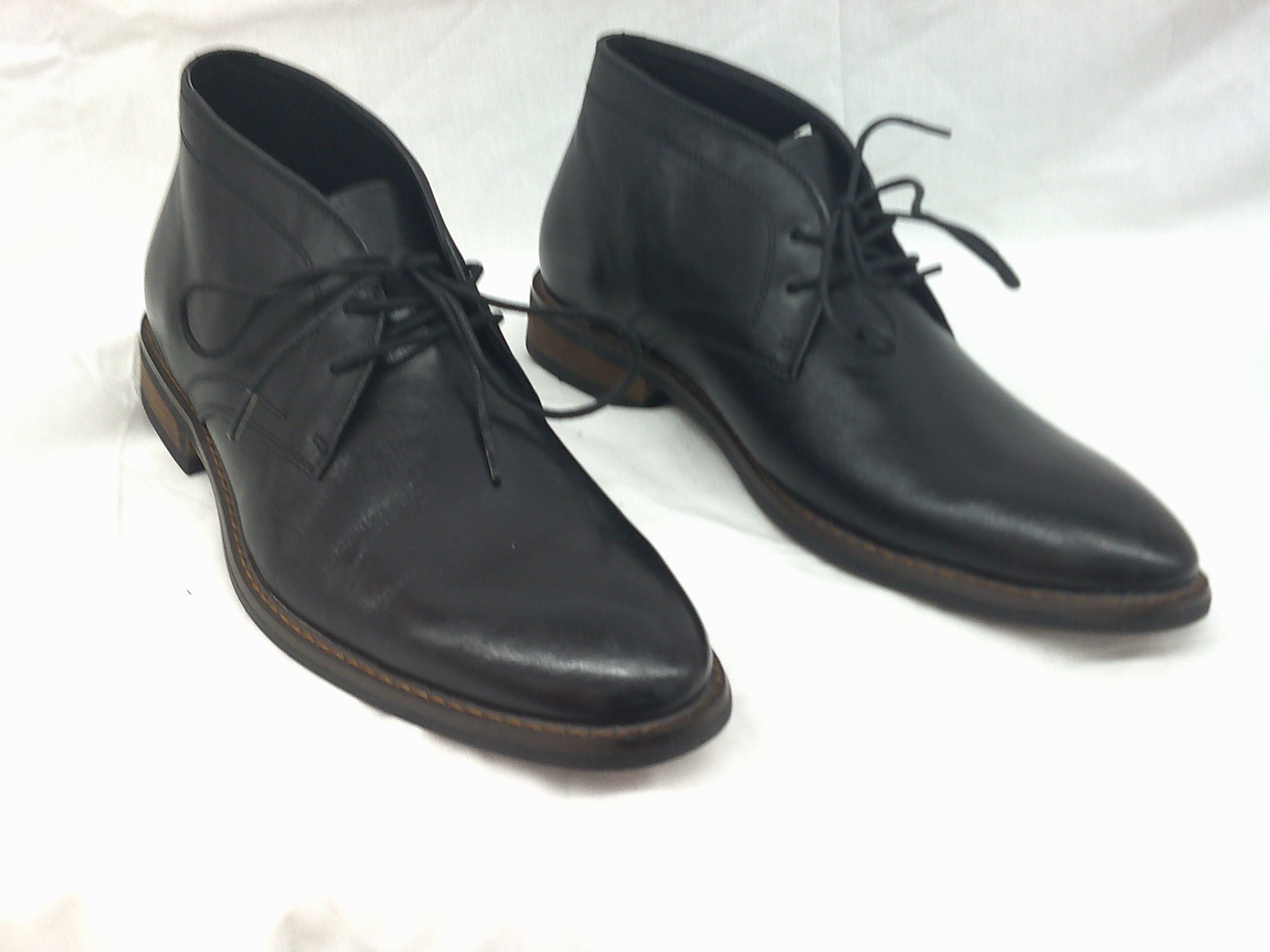 La Milano Glen Leather Chukka Boots Black Shoes | Size 7.5